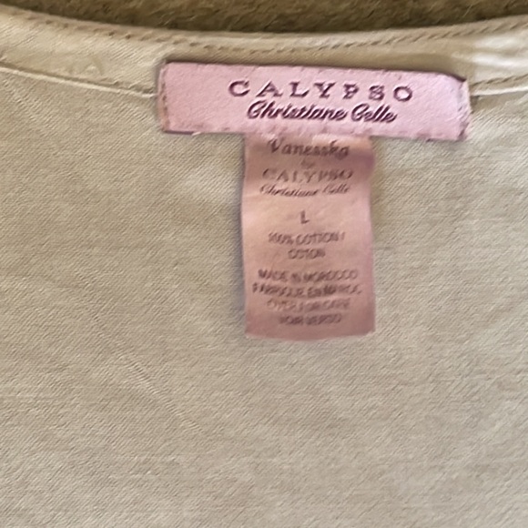 Calypso Saint Barth Womens Metallic Embroidered Dress white/pale grey Large (S) - Picture 4 of 4